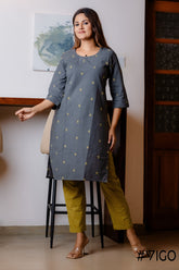 CHARM GREY COTTON CO-ORD SET