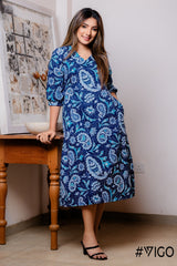LUNA INDIGO FLAIR FROCK