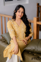 MUSTARD ELEGANT ETHOS EMBROIDERY KURTA