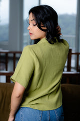 LIME GREEN DOUBLE COTTON SHIRT