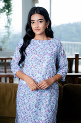 COTTON HAKOBA LIGHT BLUE KURTI