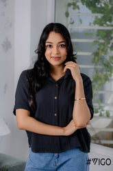 BLACK DOUBLE COTTON SHIRT