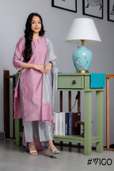 VIGO EVERYDAY ELEGANCE ONION PINK KURTA SET