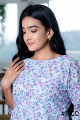 COTTON HAKOBA LIGHT BLUE KURTI