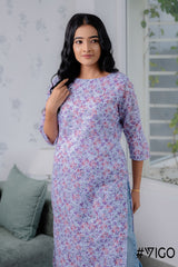 COTTON HAKOBA LIGHT PURPLE KURTI