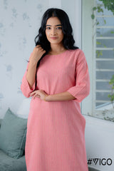 SKYLINE SRIPE PINK KURTI
