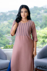 TRENDY TUNIC EMBROIDERY COLLECTION DARK ONION PINK KURTA
