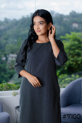 SKYLINE SRIPE BLACK KURTI