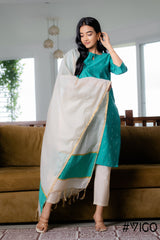 VIGO EVERYDAY ELEGANCE TEAL GREEN KURTA SET