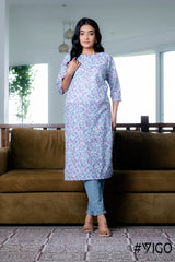 COTTON HAKOBA LIGHT BLUE KURTI
