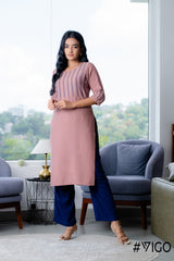 TRENDY TUNIC EMBROIDERY COLLECTION DARK ONION PINK KURTA