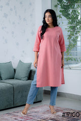SKYLINE SRIPE PINK KURTI