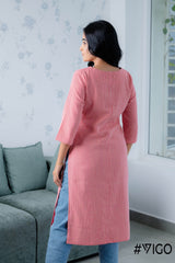 SKYLINE SRIPE PINK KURTI