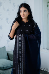 BLACK EVERYDAY ELEGANCE FULLY COTTON KURTA SET