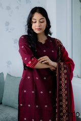 MAROON EVERYDAY ELEGANCE FULLY COTTON KURTA SET