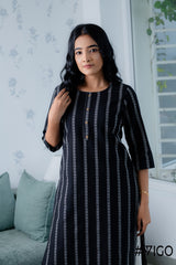 BREEZE BEAUTY BLACK & WHITE COTTON KURTI
