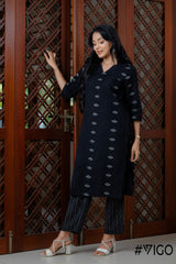 CHARM PURE BLACK COTTON CO-ORD SET