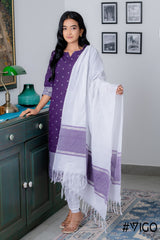 ELEGANCE FULLY COTTON PURPLE KURTA SET
