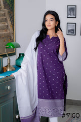 ELEGANCE FULLY COTTON PURPLE KURTA SET