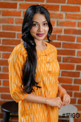 YELLOW IKAT CLASSIC ELEGANCE KURTA
