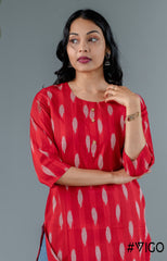 RED IKAT CLASSIC ELEGANCE KURTA