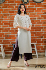 ELEGANT ETHOS EMBROIDERY PEACH KURTA