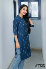 BLUE IKAT CLASSIC ELEGANCE KURTA