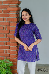 IKAT CLASSIC PURPLE SHORT KURTA