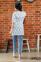 IKAT CLASSIC OFF WHITE SHORT KURTA