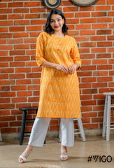YELLOW IKAT CLASSIC ELEGANCE KURTA