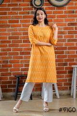 YELLOW IKAT CLASSIC ELEGANCE KURTA