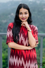 RED & MAROON IKAT CLASSIC ELEGANCE KURTA