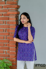 IKAT CLASSIC PURPLE SHORT KURTA