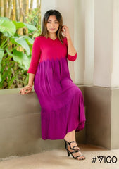 OMBRE COTTON DIP-DYE DRESS