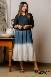 OMBRE COTTON DIP-DYE DRES