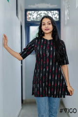 IKAT CLASSIC BLACK SHORT KURTA