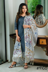 VIGO ETHNIC KALAMKARI GREEN CHARM KURTA SET