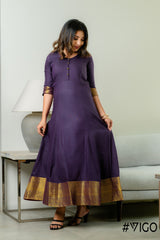 VIGO PURPLE ROYAL LOOK ETHNIC LONG DRESS
