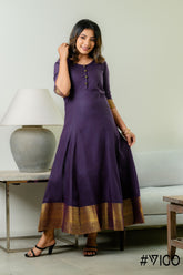 VIGO PURPLE ROYAL LOOK ETHNIC LONG DRESS