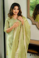 VIGO EVERYDAY ELEGANCE GREEN KURTA SET