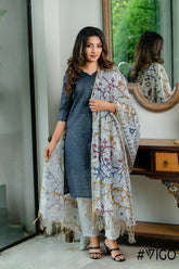 VIGO ETHNIC KALAMKARI GREEN CHARM KURTA SET