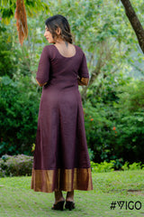 VIGO MAROON ROYAL LOOK ETHNIC LONG DRESS