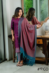 VIGO MAROON ELEGANCE FULLY COTTON KURTA SET