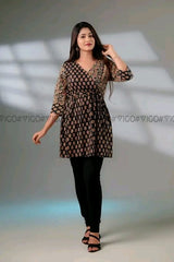 BLACK ETHNIC MOTIF TUNIC KURTA