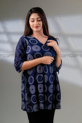 BLUE ETHNIC MOTIF TUNIC KURTA