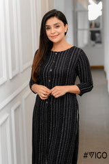 Front Flair Kurti In Onyx