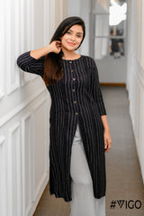 Front Flair Kurti In Onyx