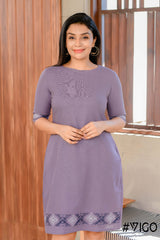 Linen Serenity Dress in Lilac Haze