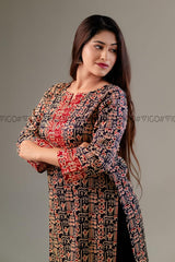 BLACK ETHNIC MOTIF TUNIC KURTA
