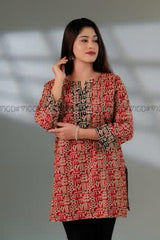 RED ETHNIC MOTIF TUNIC KURTA